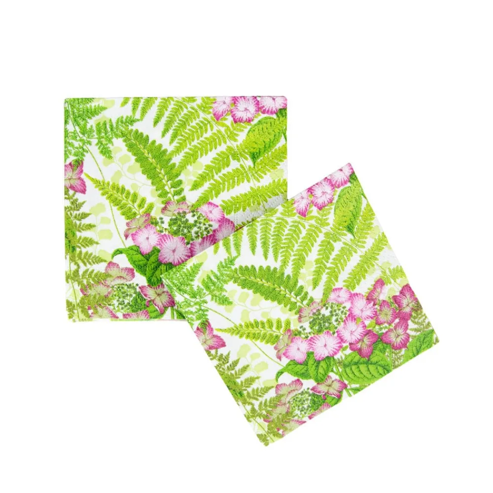 Caspari Paper Cocktail Napkins|Fern Garden Cocktail Napkins - 20 Per Package