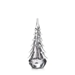 Simon Pearce Christmas Decor|Five-sided Evergreen Glass Tree 14"- 1 Each