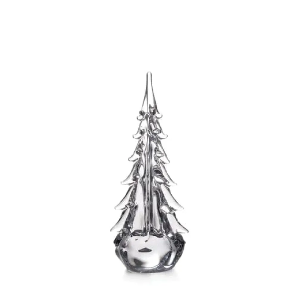 Simon Pearce Christmas Decor|Five-sided Evergreen Glass Tree 14"- 1 Each