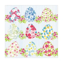 Caspari Easter|Paper Luncheon Napkins|Floral Easter Eggs Paper Luncheon Napkins - 20 Per Package
