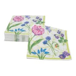 Caspari Boxed Cocktail Napkins|Floral Majolica Boxed Cocktail Napkins - 40 Per Box