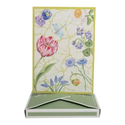 Caspari Note Cards|Floral Majolica Boxed Note Cards - 8 Note Cards & 8 Envelopes