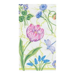 Caspari Paper Guest Towels|Floral Majolica Guest Towel Napkins - 15 Per Package