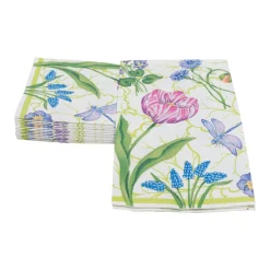 Caspari Paper Guest Towels|Floral Majolica Guest Towel Napkins - 15 Per Package