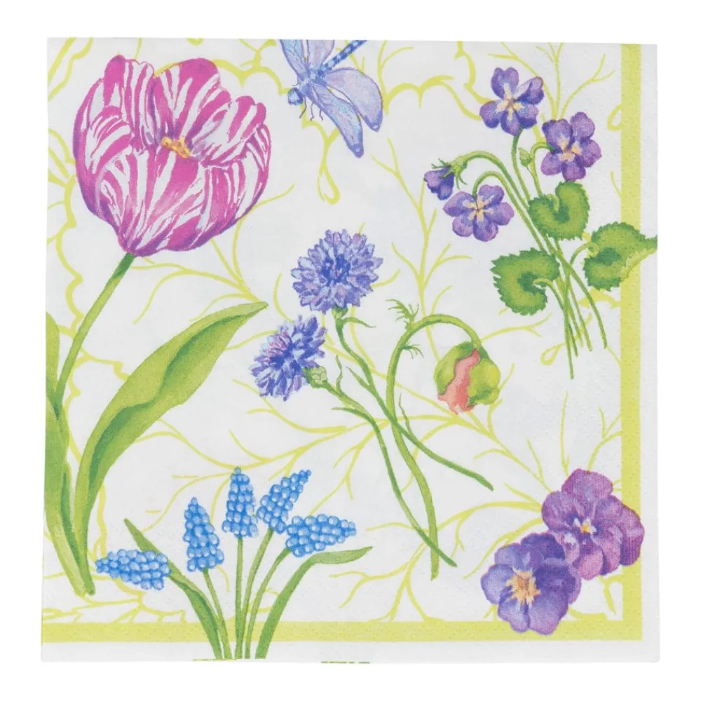 Caspari Paper Luncheon Napkins|Floral Majolica Luncheon Napkins - 20 Per Package