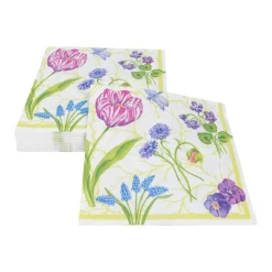 Caspari Paper Luncheon Napkins|Floral Majolica Luncheon Napkins - 20 Per Package
