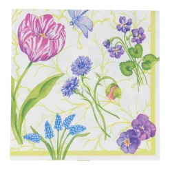 Caspari Paper Luncheon Napkins|Floral Majolica Luncheon Napkins - 20 Per Package