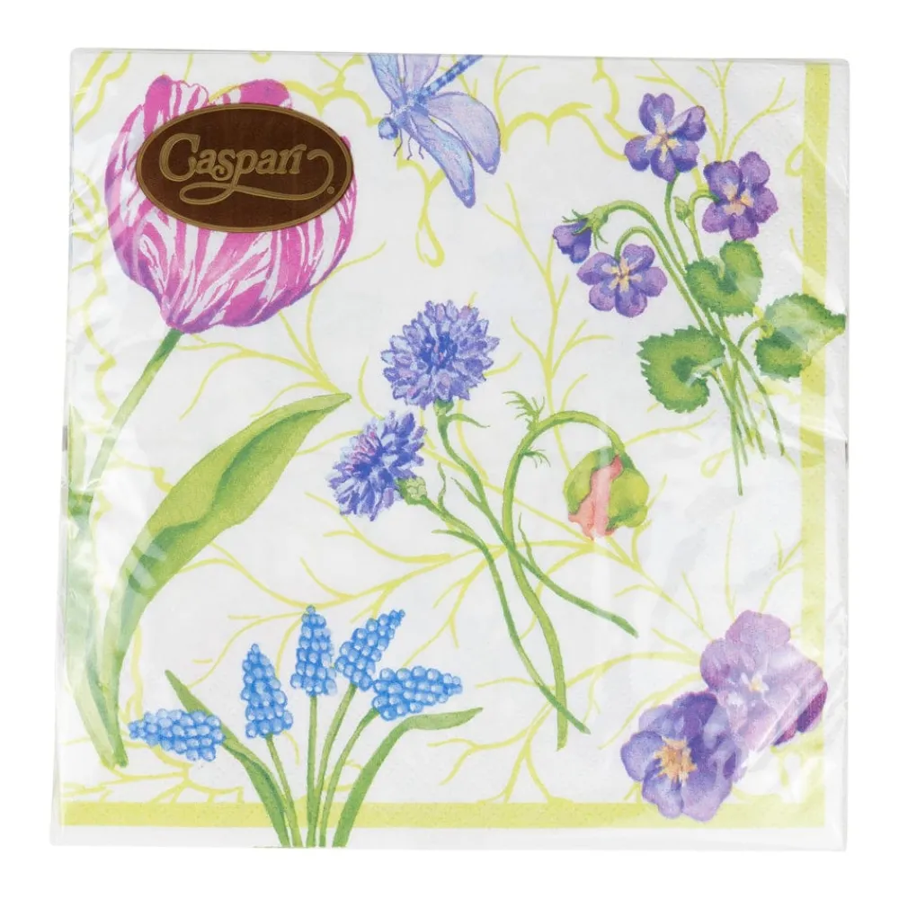 Caspari Paper Luncheon Napkins|Floral Majolica Luncheon Napkins - 20 Per Package