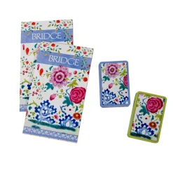 Caspari Mother'S Day|Bridge|Floral Porcelain Bridge Gift Sets - 2 Playing Card Decks & 2 Score Pads