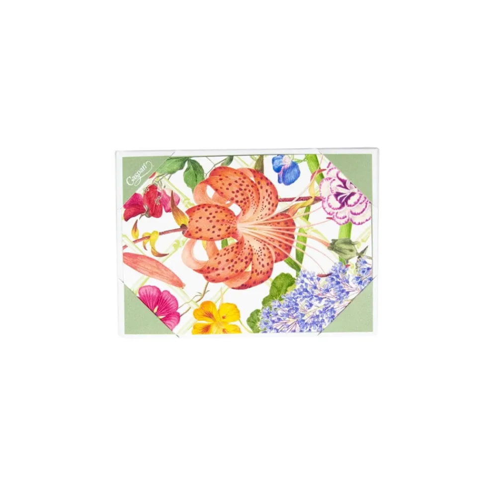 Caspari Note Cards|Floral Trellis Boxed Note Cards - 8 Cards and 8 Envelopes per Package