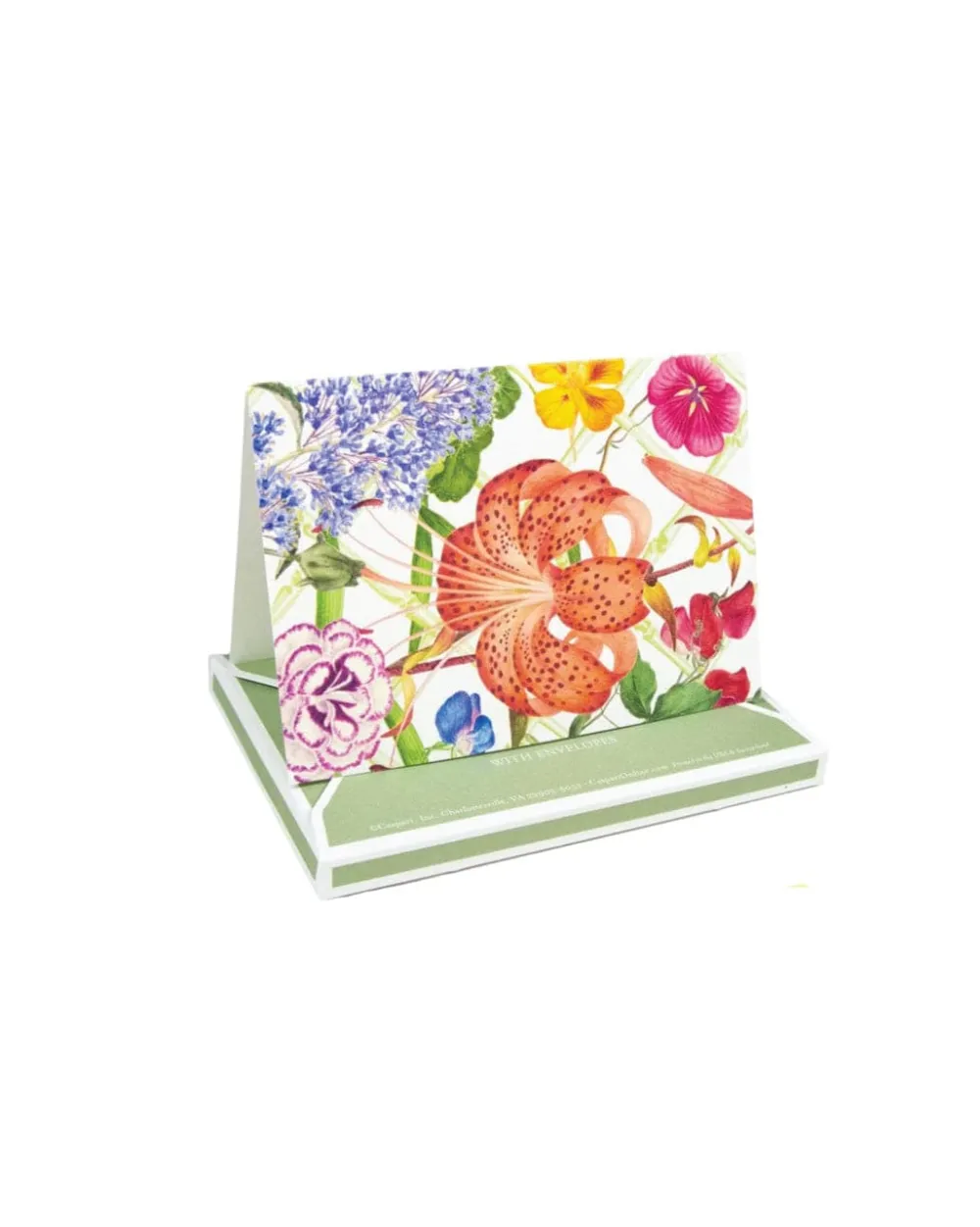Caspari Note Cards|Floral Trellis Boxed Note Cards - 8 Cards and 8 Envelopes per Package