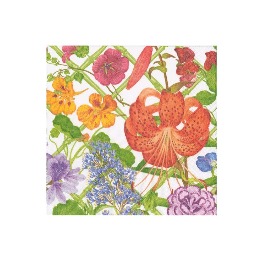 Caspari Paper Cocktail Napkins|Floral Trellis Cocktail Napkins - 20 Per Package