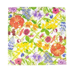 Caspari Paper Cocktail Napkins|Floral Trellis Cocktail Napkins - 20 Per Package