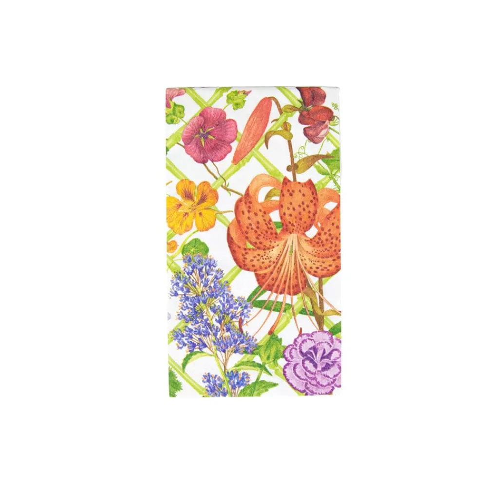 Caspari Paper Guest Towels|Floral Trellis Guest Towel Napkins - 15 Per Package