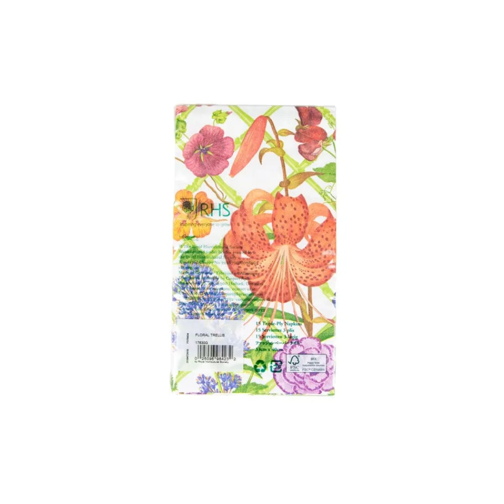Caspari Paper Guest Towels|Floral Trellis Guest Towel Napkins - 15 Per Package