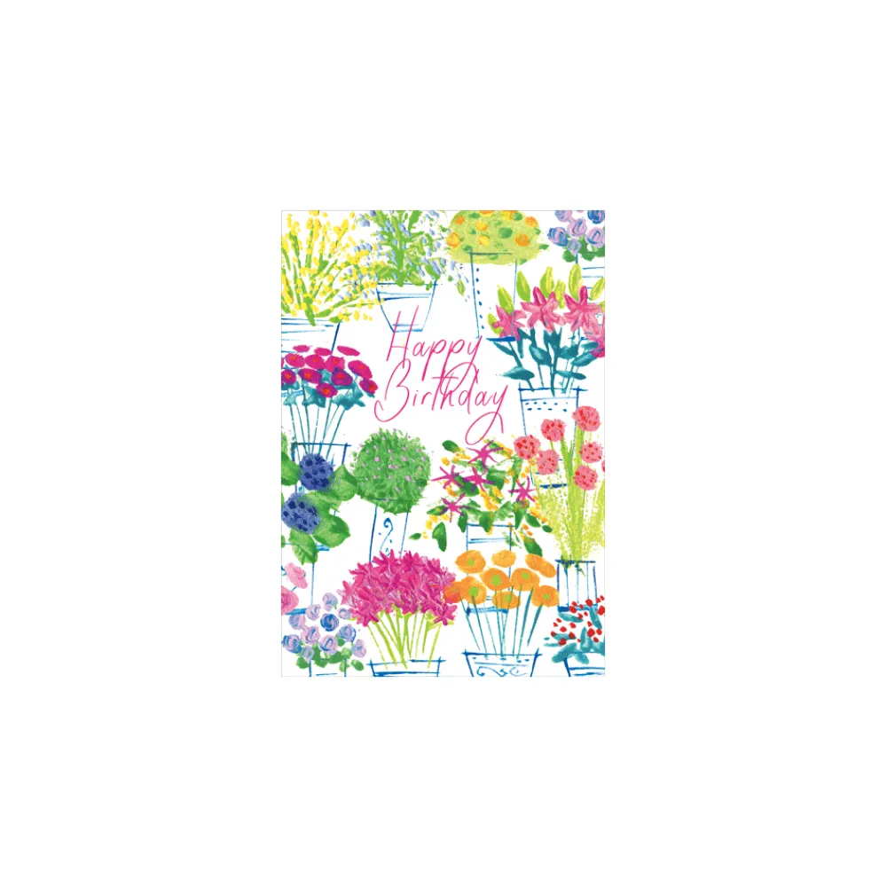 Caspari Greeting Cards|Floral Whimsy Birthday - Set Of Six Greeting Cards And Envelopes