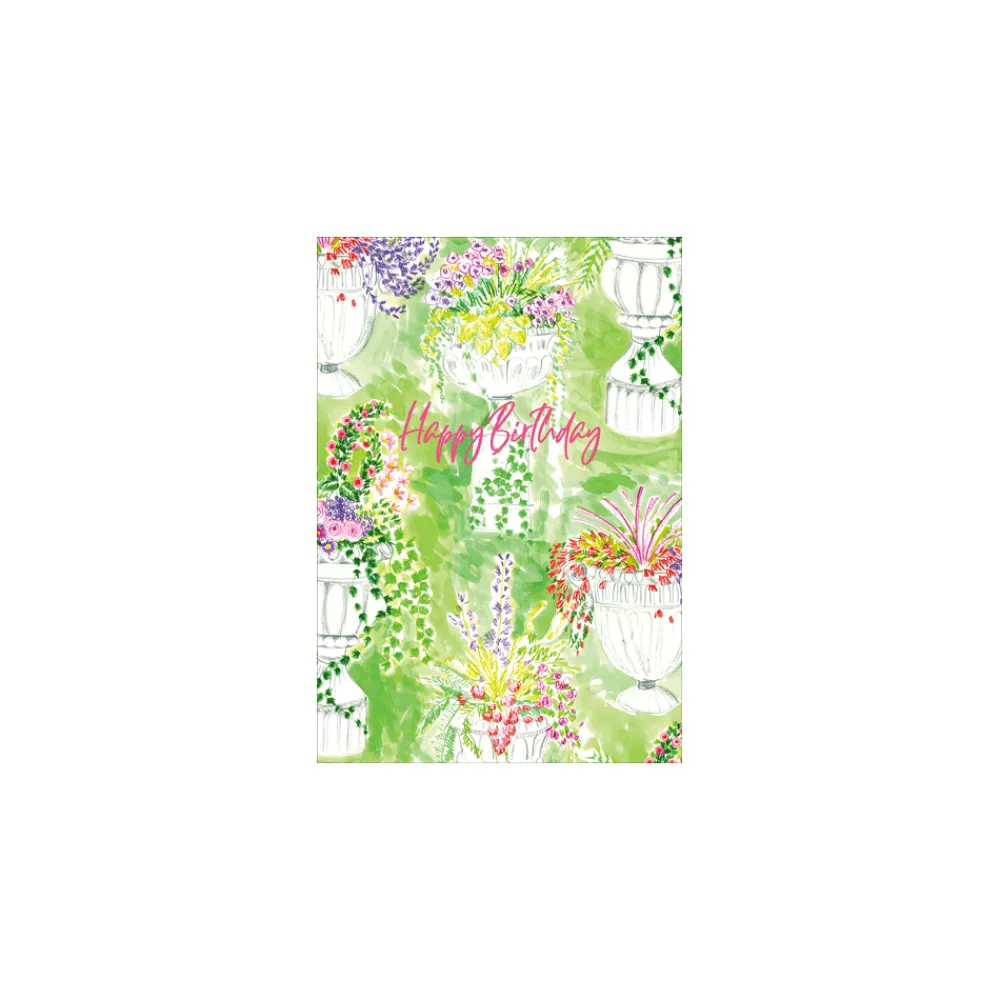 Caspari Greeting Cards|Floral Whimsy Birthday - Set Of Six Greeting Cards And Envelopes
