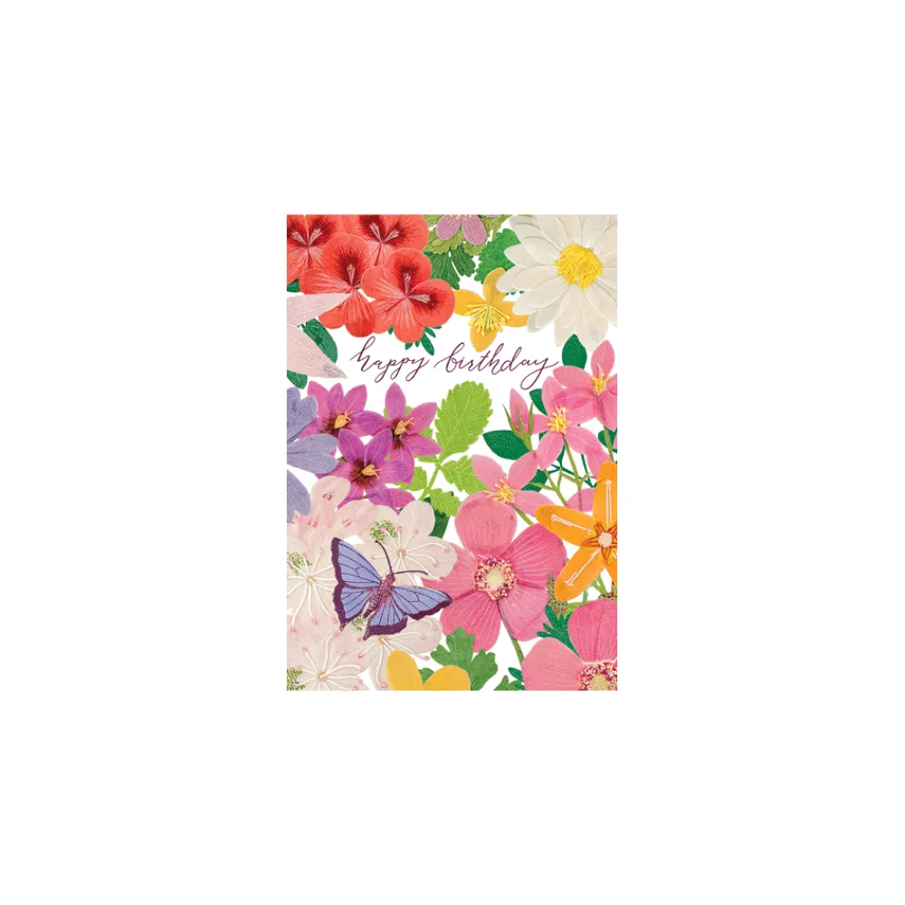 Caspari Greeting Cards|Floral Whimsy Birthday - Set Of Six Greeting Cards And Envelopes