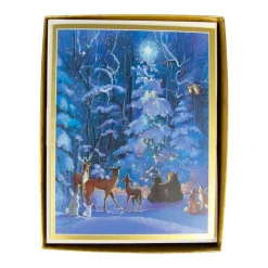 Caspari Christmas And Holiday Cards|Boxed Holiday Cards|Forest Animals & Tree Boxed Christmas Cards - 15 Christmas Cards and Envelopes