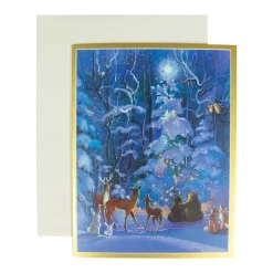 Caspari Christmas And Holiday Cards|Boxed Holiday Cards|Forest Animals & Tree Boxed Christmas Cards - 15 Christmas Cards and Envelopes