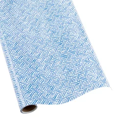 Caspari Baby Shower|Wrapping Paper|Fretwork Gift Wrapping Paper in Blue - 30" x 8' Roll