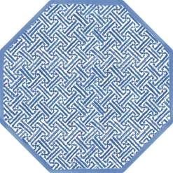 Caspari Graduation Celebration|Paper Placemats|Fretwork Octagonal Paper Placemats in Blue - 12 Per Package