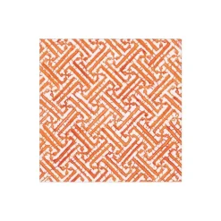 Caspari Cocktail Party|Paper Cocktail Napkins|Fretwork Paper Cocktail Napkins in Orange - 20 Per Package