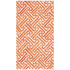 Caspari Paper Guest Towels|Fretwork Paper Guest Towel Napkins in Orange - 15 Per Package