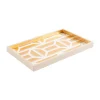 Caspari Lacquerware|Graduation Celebration|Garden Gate Lacquer Vanity Tray in White & Gold - 1 Each