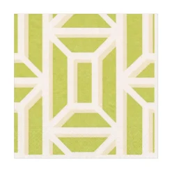 Caspari Paper Luncheon Napkins|Garden Gate Paper Linen Luncheon Napkins in Grass - 15 Per Package