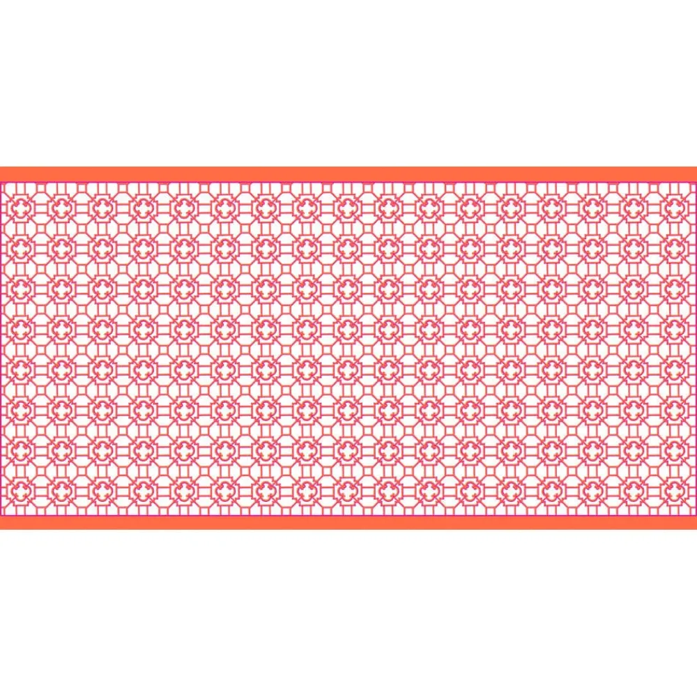 Caspari Goldie|Garden Trellis Cloth Tablecover in Fuchsia & Orange - 1 Tablecover