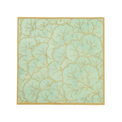 Caspari Paper Cocktail Napkins|Gilded Majolica Celadon Cocktail Napkins - includes 12 Cocktail Napkins