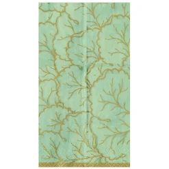 Caspari Paper Guest Towels|Gilded Majolica Celadon Guest Towels - includes 15 Guest Towels
