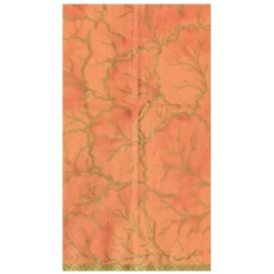 Caspari Paper Guest Towels|Gilded Majolica Coral Guest Towels - includes 15 Guest Towels