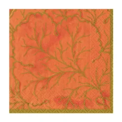 Caspari Paper Luncheon Napkins|Gilded Majolica Coral Luncheon Napkins - includes 20 Luncheon Napkins