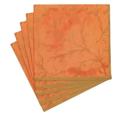 Caspari Paper Luncheon Napkins|Gilded Majolica Coral Luncheon Napkins - includes 20 Luncheon Napkins