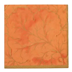 Caspari Paper Luncheon Napkins|Gilded Majolica Coral Luncheon Napkins - includes 20 Luncheon Napkins