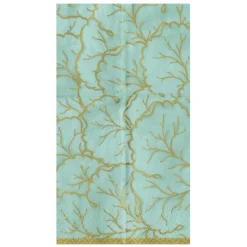 Caspari Paper Guest Towels|Gilded Majolica Saltwater Guest Towels - includes 15 Guest Towels