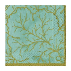 Caspari Paper Luncheon Napkins|Gilded Majolica Saltwater Luncheon Napkins - includes 20 Luncheon Napkins