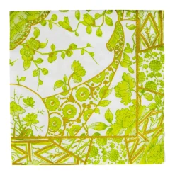 Caspari Paper Luncheon Napkins|Gilded Porcelain Chartreuse Luncheon Napkins - 20 Per Package
