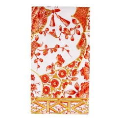 Caspari Paper Guest Towels|Gilded Porcelain Coral Guest Towel Napkins - 15 Per Package
