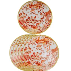 Caspari Christmas Placemats & Coasters|Gilded Porcelain Coral Hardback Placemat - 1 count