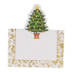 Caspari Place Cards|Gilded Tree Place Cards Die Cut Package 8 In