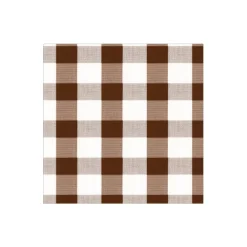 Caspari Christmas Napkins|Paper Cocktail Napkins|Gingham Paper Cocktail Napkins in Chocolate - 20 Per Package
