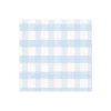 Caspari Paper Cocktail Napkins|Gingham Paper Cocktail Napkins in Light Blue - 20 Per Package