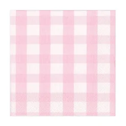 Caspari Paper Luncheon Napkins|Gingham Paper Luncheon Napkins in Pink - 20 Per Package