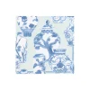 Caspari Boxed Cocktail Napkins|Glazed Porcelain Celadon Paper Linen Boxed Cocktail Napkins - 15 Per Package