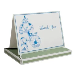 Caspari Thank You Notes|Glazed Porcelain Thank You Notes - 8 Note Cards & 8 Envelopes