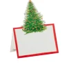 Caspari Place Cards|Glittering Tree Place Cards Die Cut Package 8 In