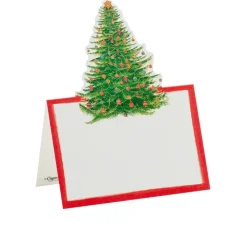 Caspari Place Cards|Glittering Tree Place Cards Die Cut Package 8 In